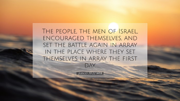 Picture 07 - Judges 20:22 WEB Desktop Wallpaper - The people, the men of Israel, encouraged - Desktop Bible Verse Wallpaper