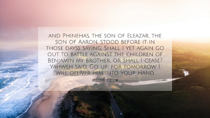 Picture 07 - Judges 20:28 WEB Desktop Wallpaper - and Phinehas, the son of Eleazar, the son of - Desktop Bible Verse Wallpaper