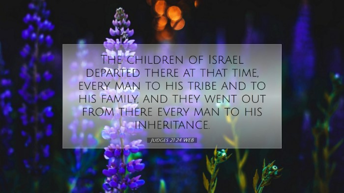Picture 07 - Judges 21:24 WEB Desktop Wallpaper - The children of Israel departed there at that - Desktop Bible Verse Wallpaper