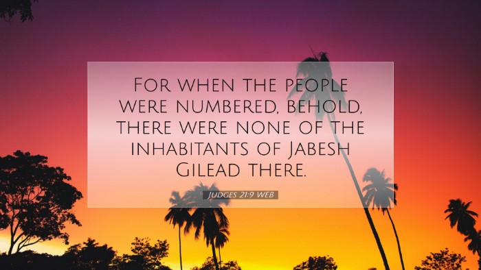 Picture 07 - Judges 21:9 WEB Desktop Wallpaper - For when the people were numbered, behold, there - Desktop Bible Verse Wallpaper