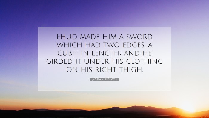 Picture 07 - Judges 3:16 WEB Desktop Wallpaper - Ehud made him a sword which had two edges, a - Desktop Bible Verse Wallpaper