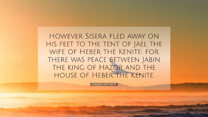 Picture 07 - Judges 4:17 WEB Desktop Wallpaper - However Sisera fled away on his feet to the tent - Desktop Bible Verse Wallpaper
