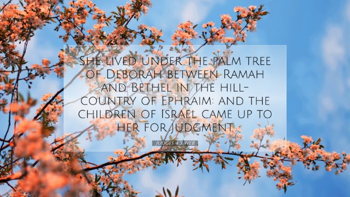 Picture 07 - Judges 4:5 WEB Desktop Wallpaper - She lived under the palm tree of Deborah between - Desktop Bible Verse Wallpaper
