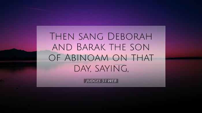 Picture 07 - Judges 5:1 WEB Desktop Wallpaper - Then sang Deborah and Barak the son of Abinoam on - Desktop Bible Verse Wallpaper