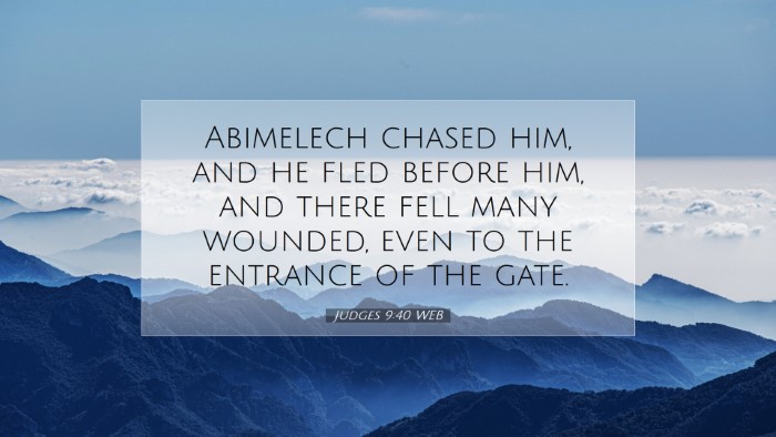 Picture 07 - Judges 9:40 WEB Desktop Wallpaper - Abimelech chased him, and he fled before him, and - Desktop Bible Verse Wallpaper