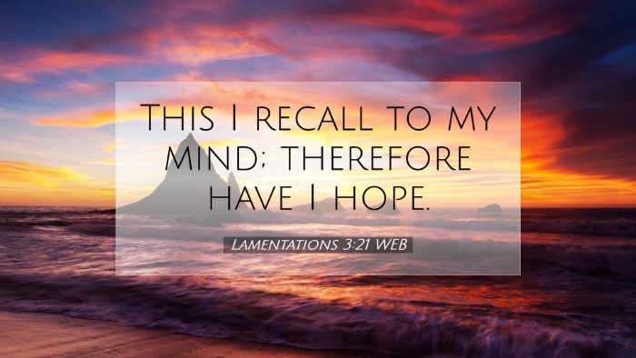 Picture 07 - Lamentations 3:21 WEB Desktop Wallpaper - This I recall to my mind; therefore have I - Desktop Bible Verse Wallpaper
