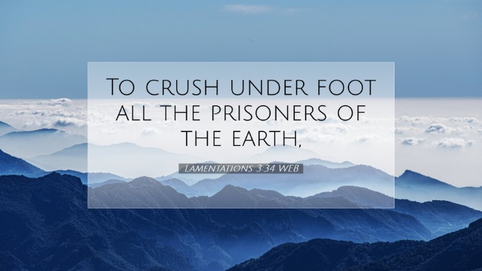 Picture 07 - Lamentations 3:34 WEB Desktop Wallpaper - To crush under foot all the prisoners of the - Desktop Bible Verse Wallpaper
