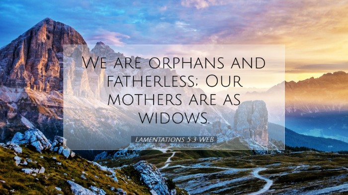 Picture 07 - Lamentations 5:3 WEB Desktop Wallpaper - We are orphans and fatherless; Our mothers are as - Desktop Bible Verse Wallpaper