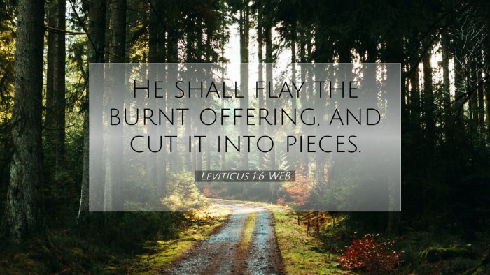 Picture 07 - Leviticus 1:6 WEB Desktop Wallpaper - He shall flay the burnt offering, and cut it into - Desktop Bible Verse Wallpaper