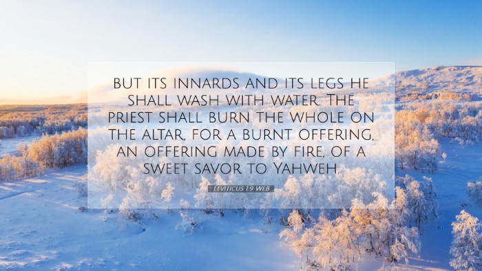 Picture 07 - Leviticus 1:9 WEB Desktop Wallpaper - but its innards and its legs he shall wash with - Desktop Bible Verse Wallpaper