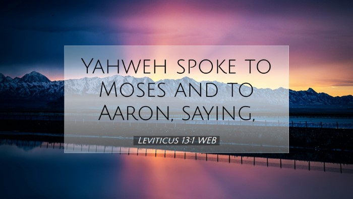 Picture 07 - Leviticus 13:1 WEB Desktop Wallpaper - Yahweh spoke to Moses and to Aaron, - Desktop Bible Verse Wallpaper