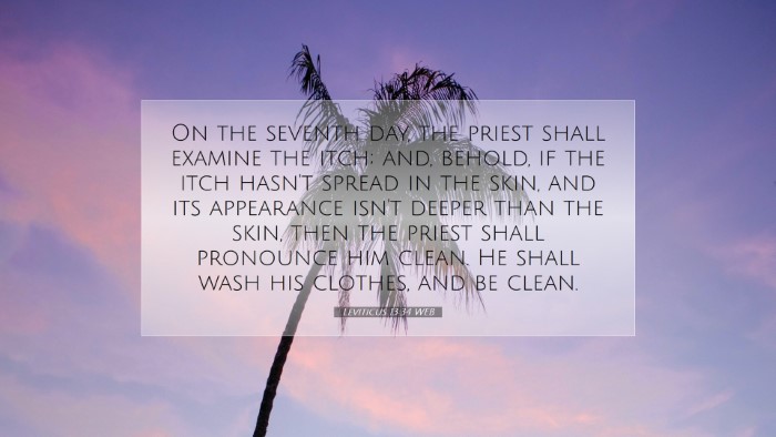 Picture 07 - Leviticus 13:34 WEB Desktop Wallpaper - On the seventh day, the priest shall examine the - Desktop Bible Verse Wallpaper