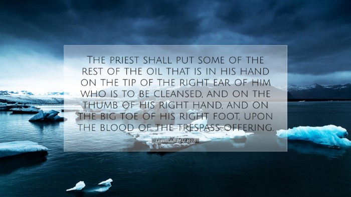 Picture 07 - Leviticus 14:17 WEB Desktop Wallpaper - The priest shall put some of the rest of the oil - Desktop Bible Verse Wallpaper