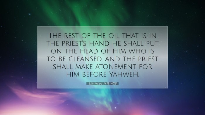 Picture 07 - Leviticus 14:18 WEB Desktop Wallpaper - The rest of the oil that is in the priest's hand - Desktop Bible Verse Wallpaper