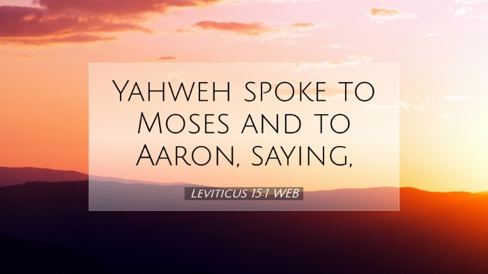 Picture 07 - Leviticus 15:1 WEB Desktop Wallpaper - Yahweh spoke to Moses and to Aaron, - Desktop Bible Verse Wallpaper