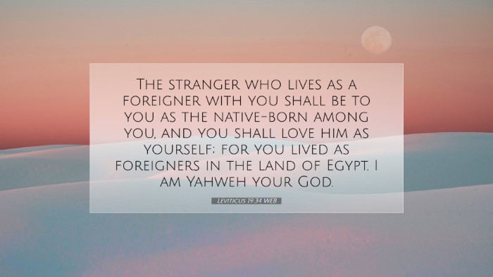 Picture 07 - Leviticus 19:34 WEB Desktop Wallpaper - The stranger who lives as a foreigner with you - Desktop Bible Verse Wallpaper