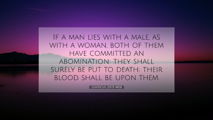 Picture 07 - Leviticus 20:13 WEB Desktop Wallpaper - If a man lies with a male, as with a woman, both - Desktop Bible Verse Wallpaper