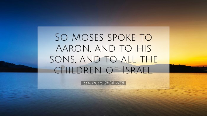 Picture 07 - Leviticus 21:24 WEB Desktop Wallpaper - So Moses spoke to Aaron, and to his sons, and to - Desktop Bible Verse Wallpaper
