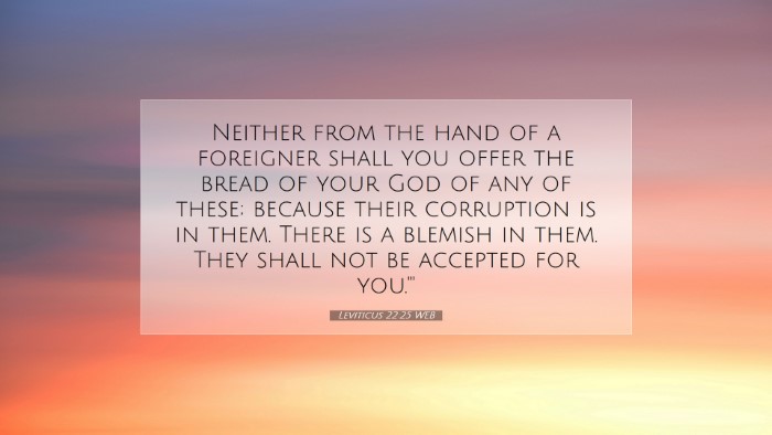 Picture 07 - Leviticus 22:25 WEB Desktop Wallpaper - Neither from the hand of a foreigner shall you - Desktop Bible Verse Wallpaper