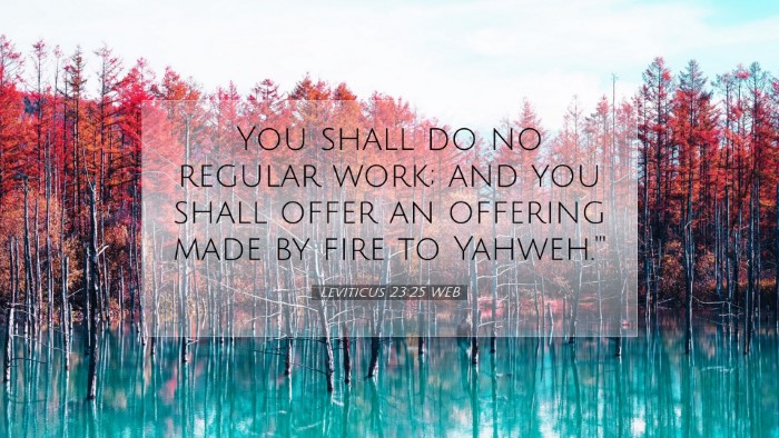 Picture 07 - Leviticus 23:25 WEB Desktop Wallpaper - You shall do no regular work; and you shall offer - Desktop Bible Verse Wallpaper