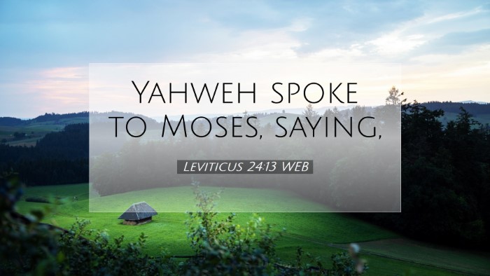 Picture 07 - Leviticus 24:13 WEB Desktop Wallpaper - Yahweh spoke to Moses, - Desktop Bible Verse Wallpaper