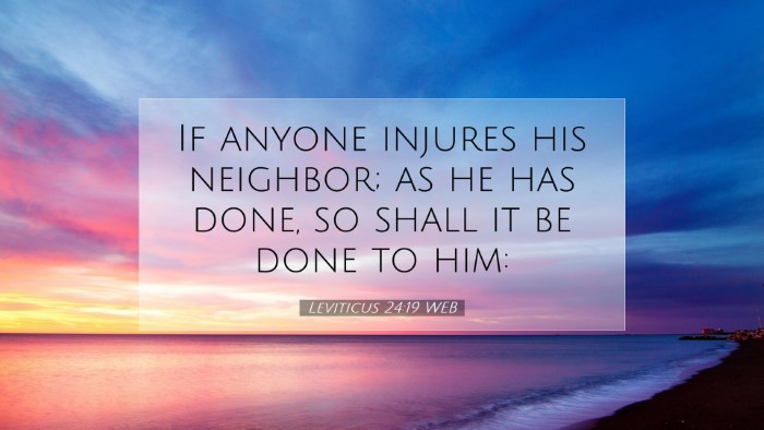 Picture 07 - Leviticus 24:19 WEB Desktop Wallpaper - If anyone injures his neighbor; as he has done, - Desktop Bible Verse Wallpaper
