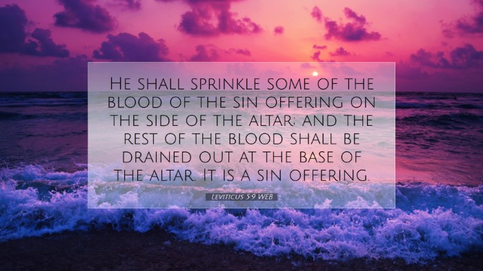 Picture 07 - Leviticus 5:9 WEB Desktop Wallpaper - He shall sprinkle some of the blood of the sin - Desktop Bible Verse Wallpaper