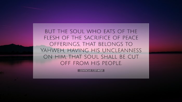 Picture 07 - Leviticus 7:20 WEB Desktop Wallpaper - but the soul who eats of the flesh of the - Desktop Bible Verse Wallpaper