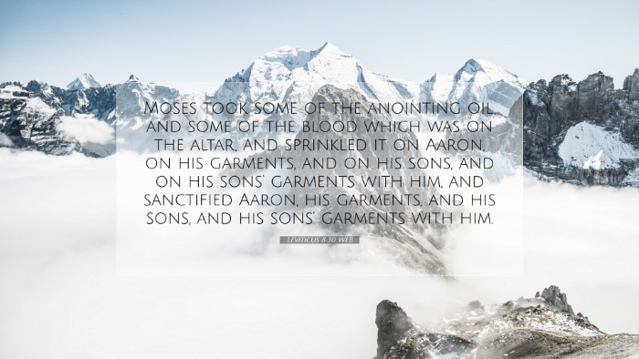 Picture 07 - Leviticus 8:30 WEB Desktop Wallpaper - Moses took some of the anointing oil, and some of - Desktop Bible Verse Wallpaper