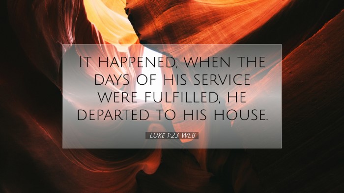 Picture 07 - Luke 1:23 WEB Desktop Wallpaper - It happened, when the days of his service were - Desktop Bible Verse Wallpaper