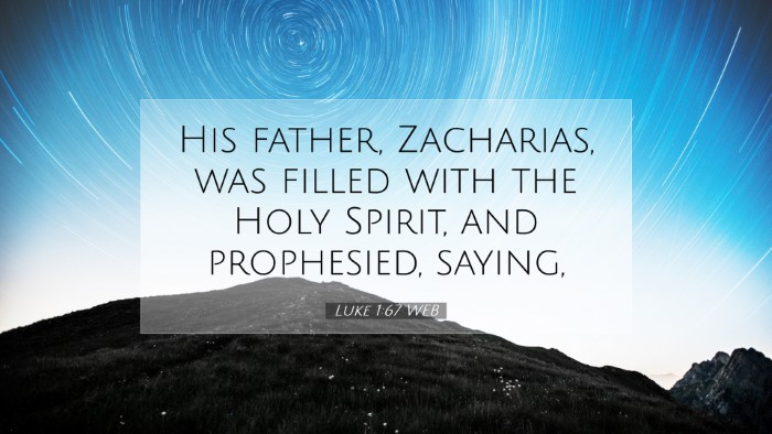 Picture 07 - Luke 1:67 WEB Desktop Wallpaper - His father, Zacharias, was filled with the Holy - Desktop Bible Verse Wallpaper
