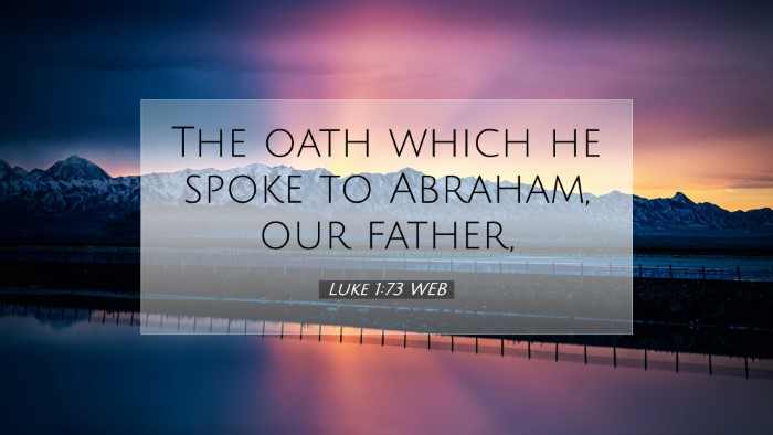 Picture 07 - Luke 1:73 WEB Desktop Wallpaper - The oath which he spoke to Abraham, our - Desktop Bible Verse Wallpaper