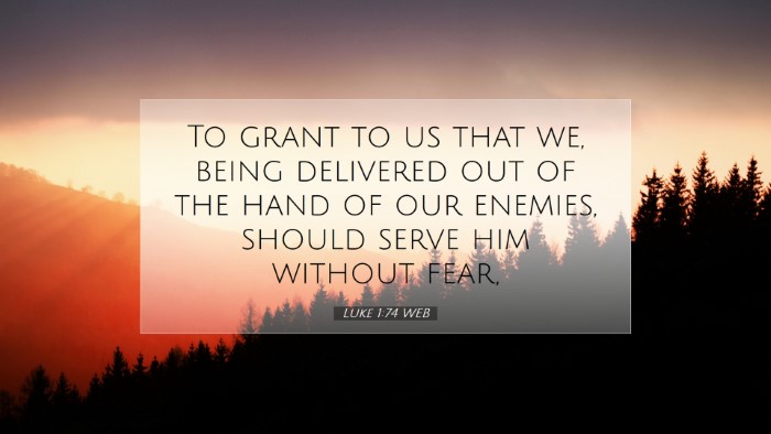 Picture 07 - Luke 1:74 WEB Desktop Wallpaper - To grant to us that we, being delivered out of - Desktop Bible Verse Wallpaper
