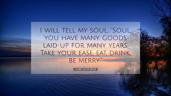 Picture 07 - Luke 12:19 WEB Desktop Wallpaper - I will tell my soul, 