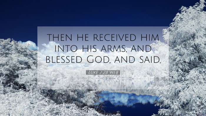 Picture 07 - Luke 2:28 WEB Desktop Wallpaper - then he received him into his arms, and blessed - Desktop Bible Verse Wallpaper