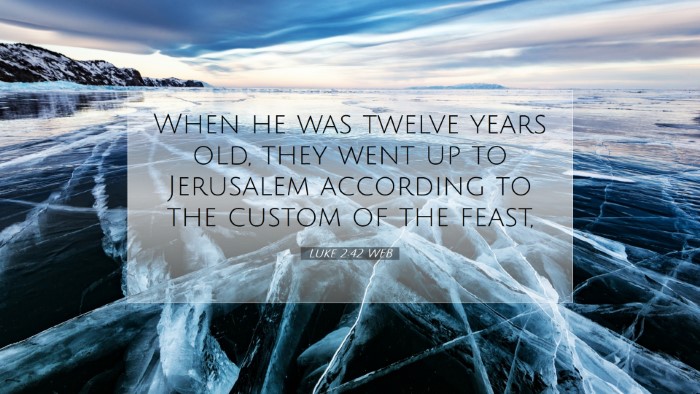 Picture 07 - Luke 2:42 WEB Desktop Wallpaper - When he was twelve years old, they went up to - Desktop Bible Verse Wallpaper