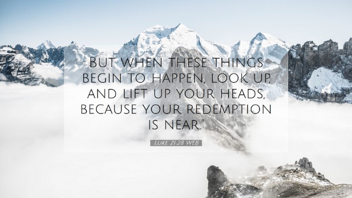 Picture 07 - Luke 21:28 WEB Desktop Wallpaper - But when these things begin to happen, look up, - Desktop Bible Verse Wallpaper