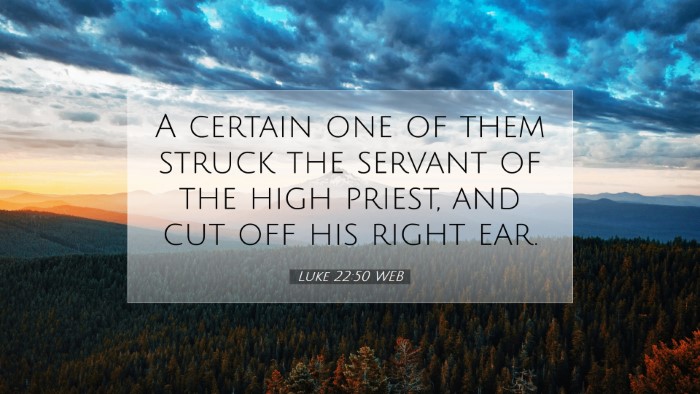 Picture 07 - Luke 22:50 WEB Desktop Wallpaper - A certain one of them struck the servant of the - Desktop Bible Verse Wallpaper