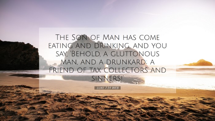 Picture 07 - Luke 7:34 WEB Desktop Wallpaper - The Son of Man has come eating and drinking, and - Desktop Bible Verse Wallpaper