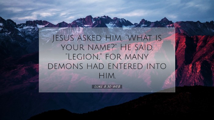 Picture 07 - Luke 8:30 WEB Desktop Wallpaper - Jesus asked him, 