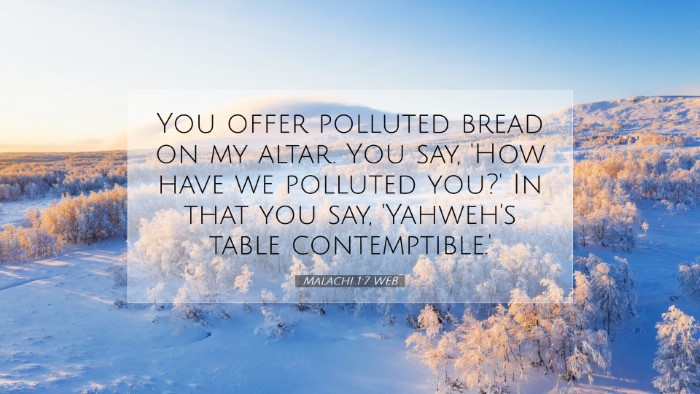 Picture 07 - Malachi 1:7 WEB Desktop Wallpaper - You offer polluted bread on my altar. You say, - Desktop Bible Verse Wallpaper