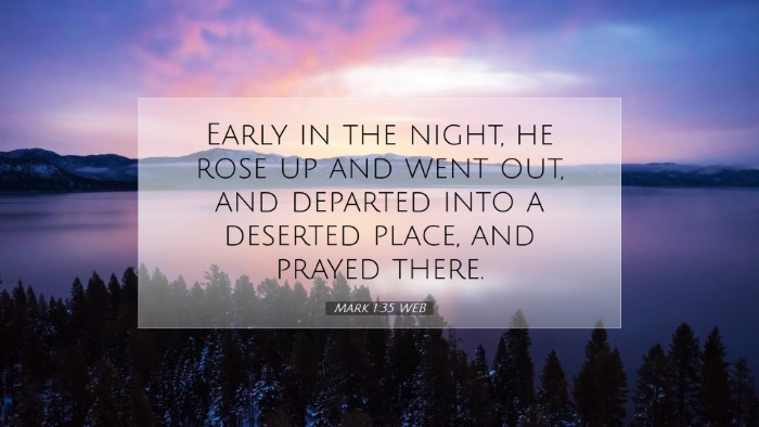 Picture 07 - Mark 1:35 WEB Desktop Wallpaper - Early in the night, he rose up and went out, and - Desktop Bible Verse Wallpaper