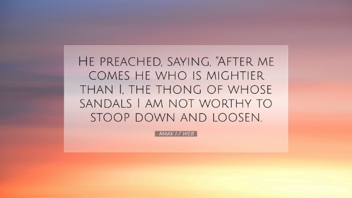 Picture 07 - Mark 1:7 WEB Desktop Wallpaper - He preached, saying, 