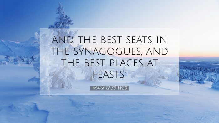 Picture 07 - Mark 12:39 WEB Desktop Wallpaper - and the best seats in the synagogues, and the - Desktop Bible Verse Wallpaper