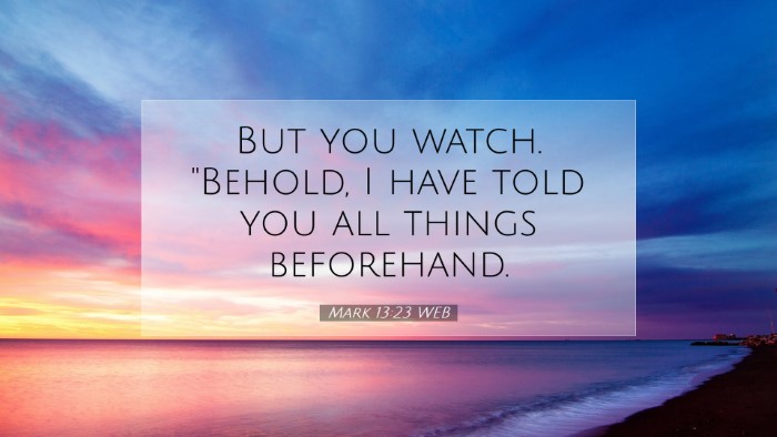 Picture 07 - Mark 13:23 WEB Desktop Wallpaper - But you watch. 