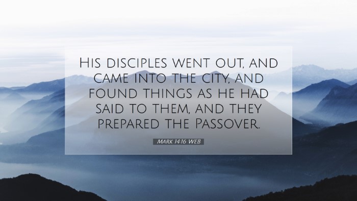 Picture 07 - Mark 14:16 WEB Desktop Wallpaper - His disciples went out, and came into the city, - Desktop Bible Verse Wallpaper