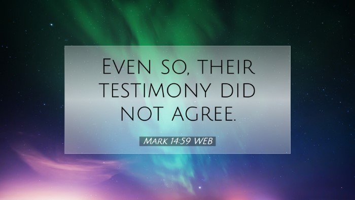Picture 07 - Mark 14:59 WEB Desktop Wallpaper - Even so, their testimony did not - Desktop Bible Verse Wallpaper