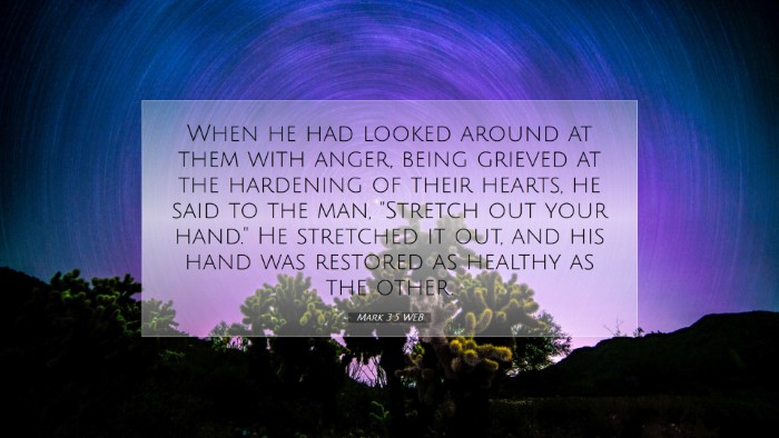 Picture 07 - Mark 3:5 WEB Desktop Wallpaper - When he had looked around at them with anger, - Desktop Bible Verse Wallpaper