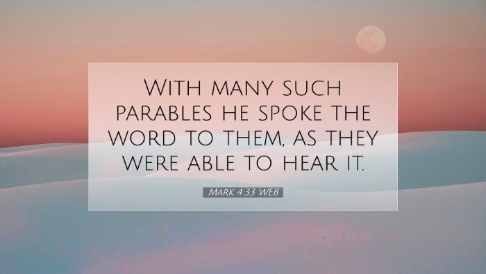 Picture 07 - Mark 4:33 WEB Desktop Wallpaper - With many such parables he spoke the word to - Desktop Bible Verse Wallpaper