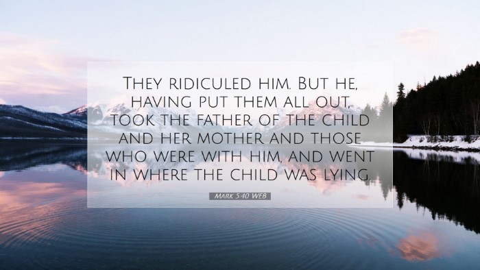 Picture 07 - Mark 5:40 WEB Desktop Wallpaper - They ridiculed him. But he, having put them all - Desktop Bible Verse Wallpaper